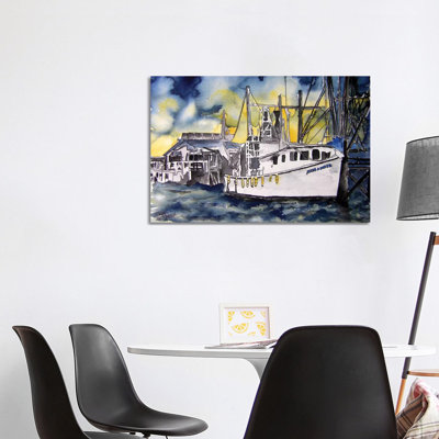 Tybee Island Boat - Wrapped Canvas Painting