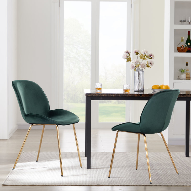 Koketa 16'' H Velvet Upholstered Metal Folding Side Chair, Gray
