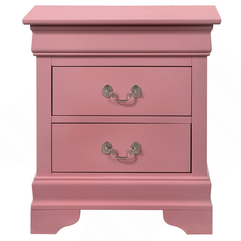 Charmante table de chevet traditionnelle rose, Rose