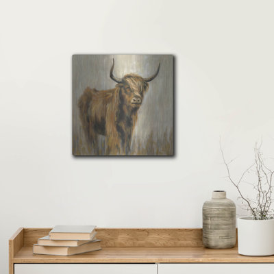 «Highland Mountain Cow» par Silvia Vassileva sur métal