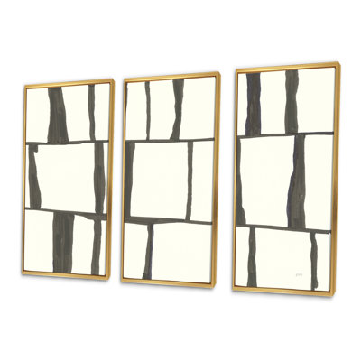 " Minimalist Black And White I " 3 - Pieces