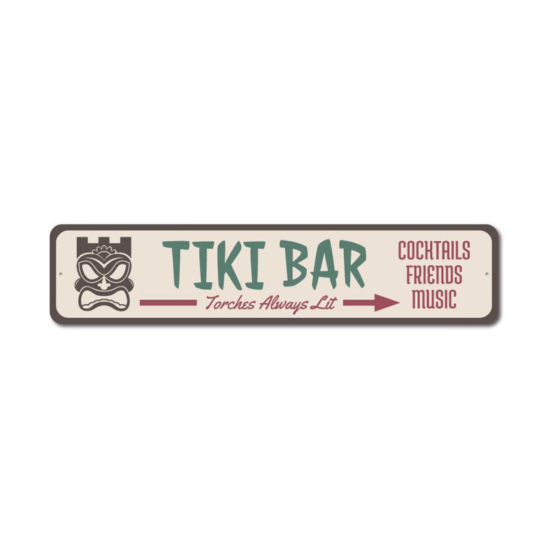 Plaque Tiki, H 4 po x l 18 po x P 0,04 po