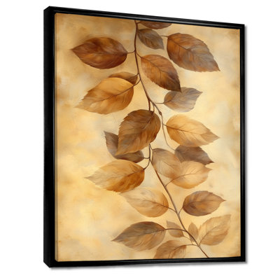 Brown Faded Sepia Leaves VI - Leaves Wall Art