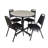 Kobe Round X-Base Breakroom Table, 4 Restaurant Stack Chairs-32668405-102062403
