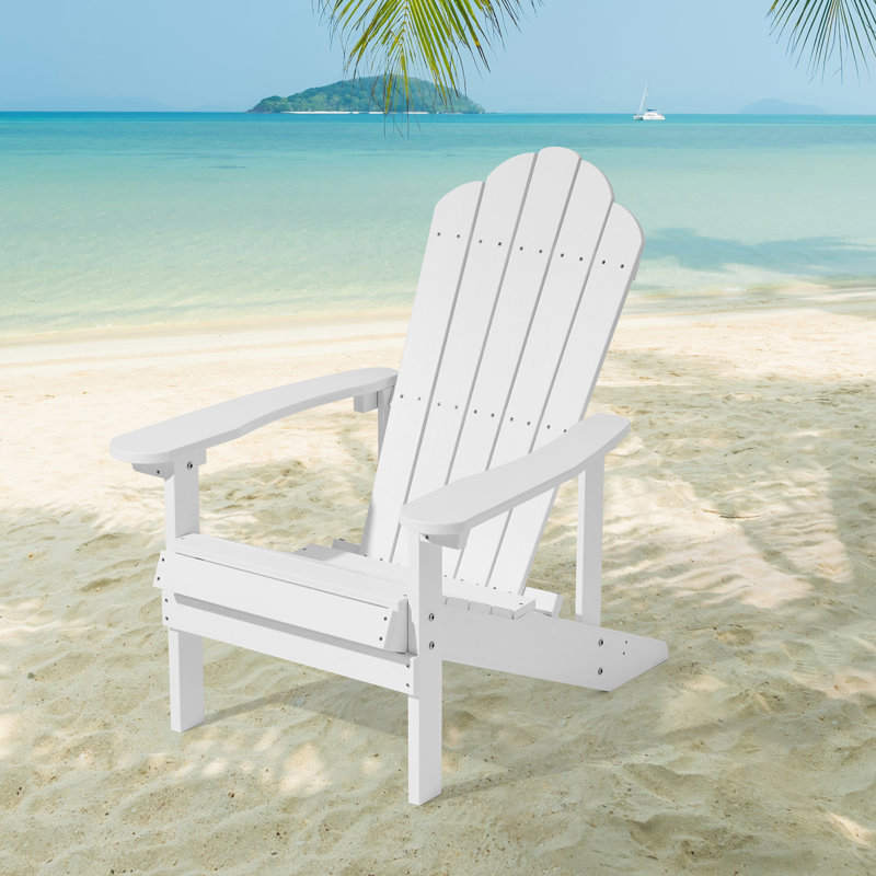 Chaise Adirondack en plastique Halstein, Blanc