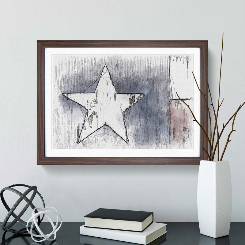 Flag of Texas in Abstract - Picture Frame Graphic Art Print, 62cm H x 87cm W x 2cm D, Walnut Framed