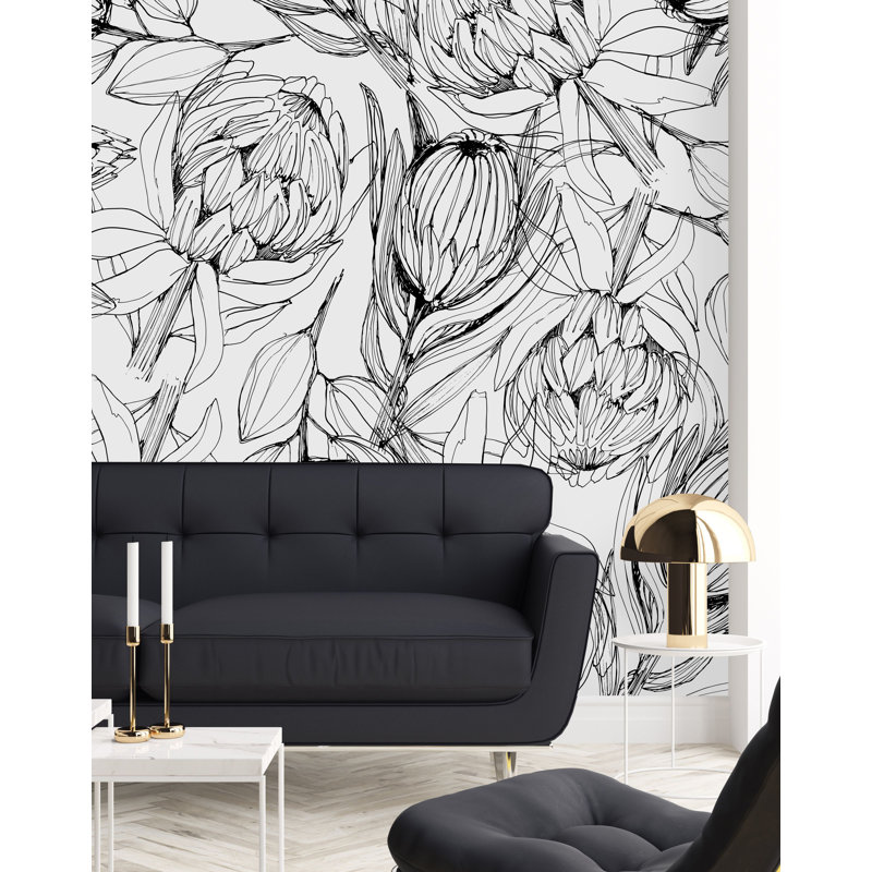 Floral Wall Mural, 100" W x 8.33" L