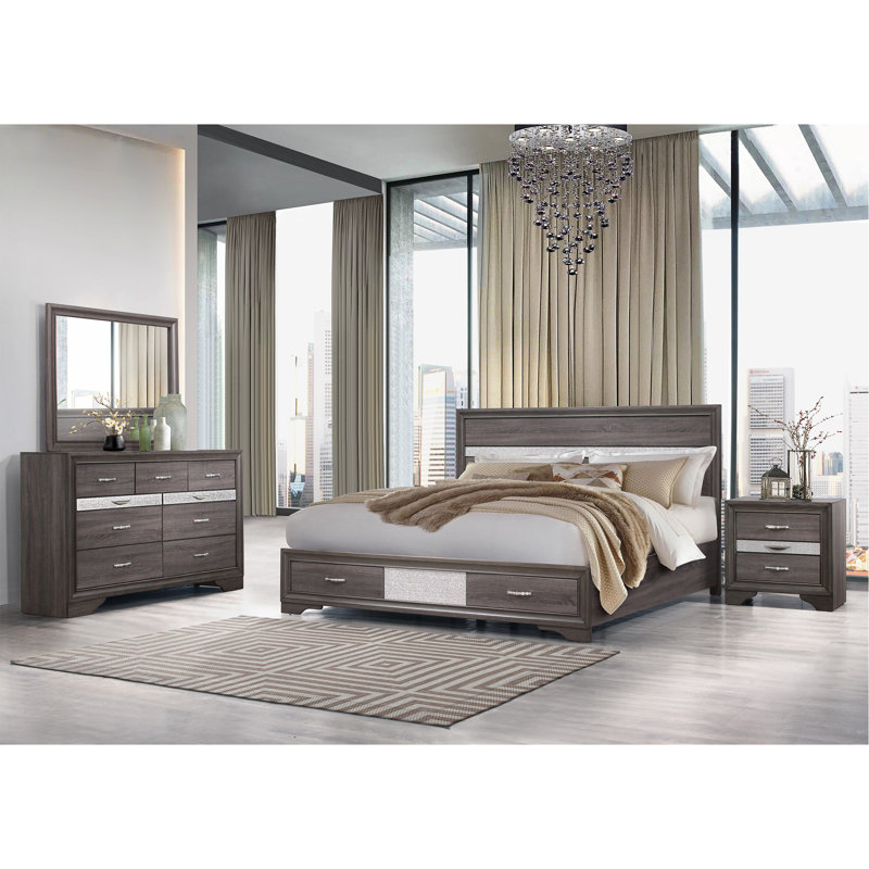 Table de chevet Ryder Sparkle Grey