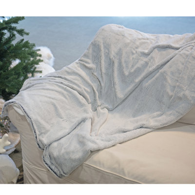 Ash Gray Plush Rectangular Throw Blanket 55" X 62"
