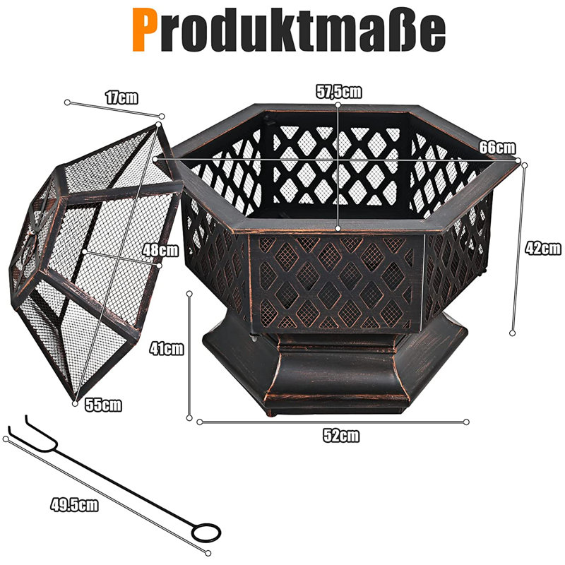 Round Iron Wood Burning Smokeless Fire Pit
