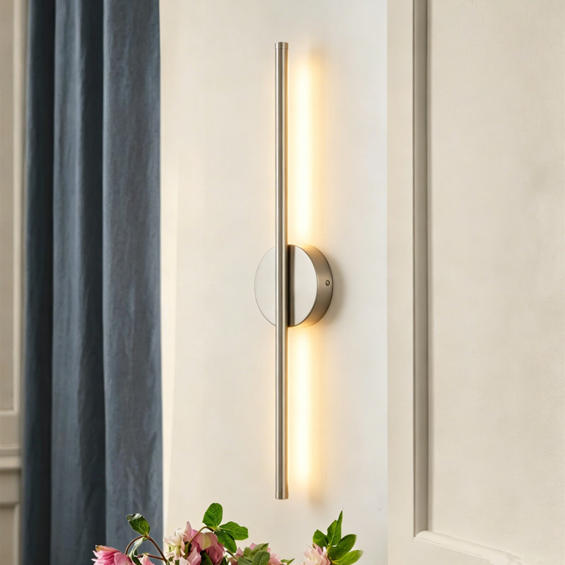 Applique murale semi-encastrée Brynie, Nickel, H 27,6 po x l 4,3 po x P 1,77 po