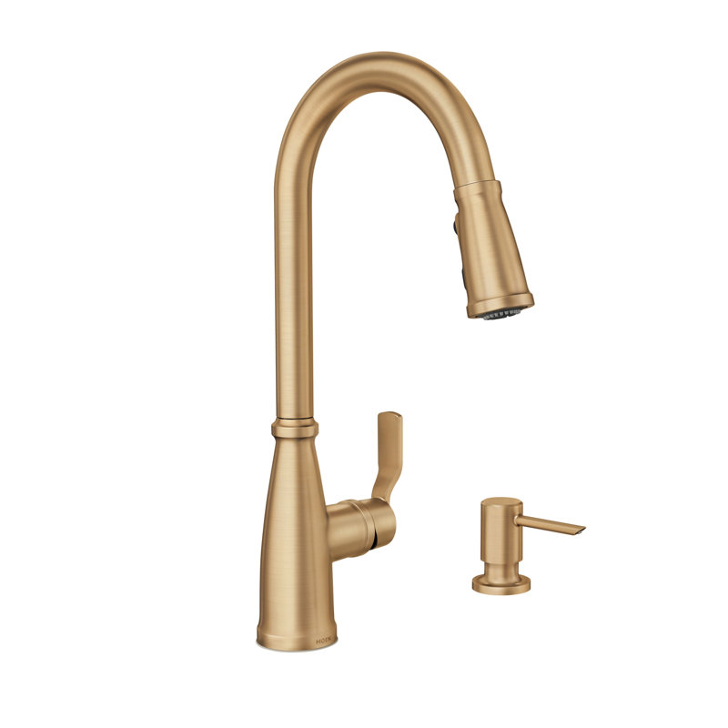 Nolia Single-Handle Pull-Down Sprayer Kitchen Faucet With Powerboost And Reflex, Gold