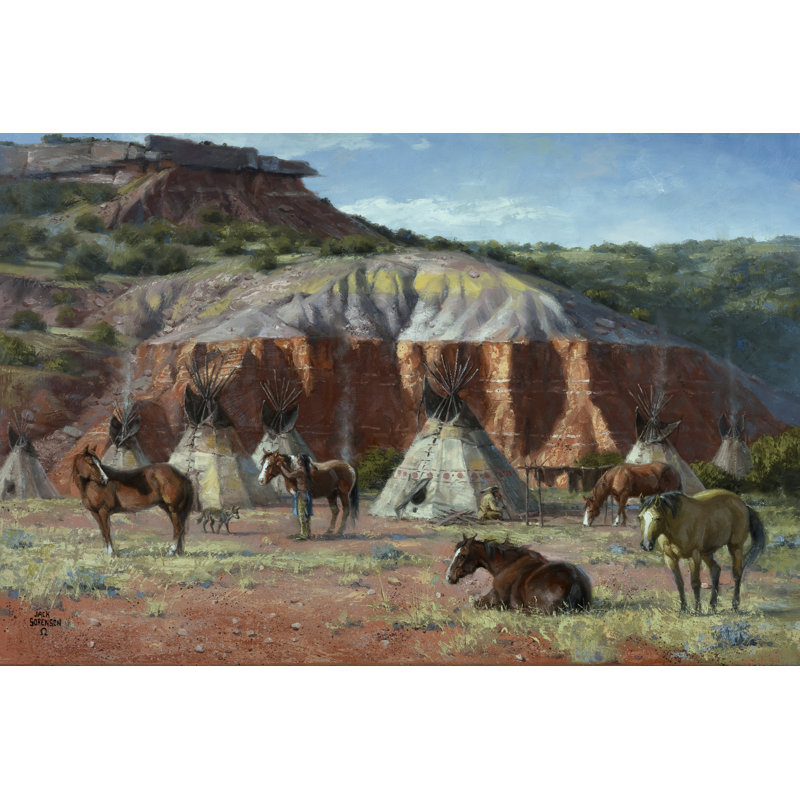 Camp Of The Comanche by Jack Sorenson - Wrapped Canvas Art Prints, 30cm H x 46cm W