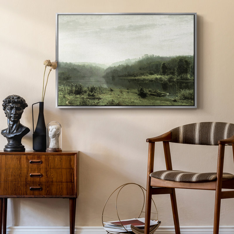 "Vintage Landscape - MLxxxx" sur toile, H 25 po x l 37 po x P 2 po, Toile argentée avec cadre flottant