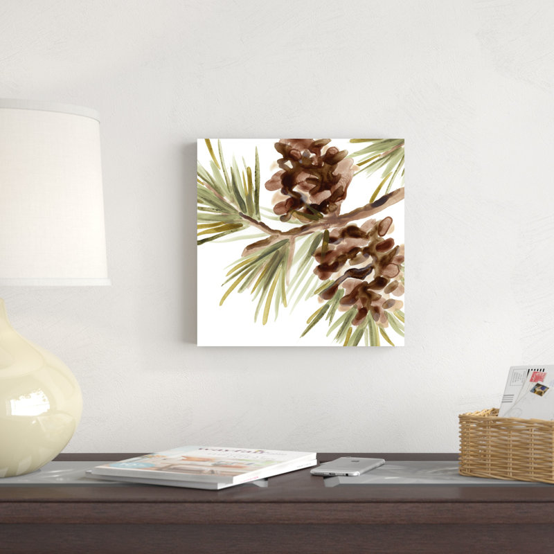 " Simple Pine Cone IV " by June Erica Vess Painting Print, 12" H x 12" W