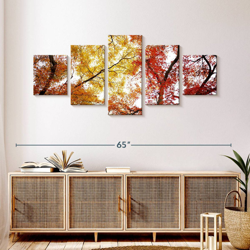 Sunny Autumn Leaves, 24" H x 55" W