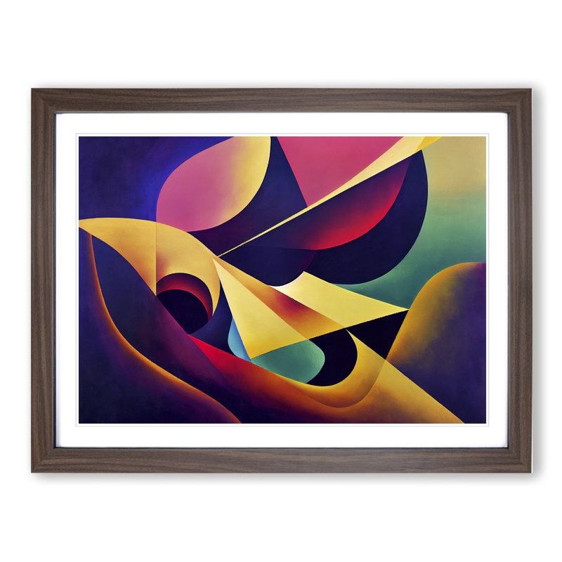 XH1022-8746X Surreal Modern Art Vol.1 Abstract 1 Piece Single Picture Frame Wall Art, 46cm H x 64cm W x 2cm D, Walnut