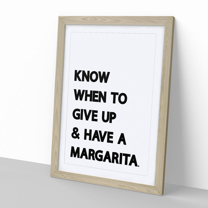 Margarita - Picture Frame Typography, 48cm H x 36cm W x 2cm D, Oak