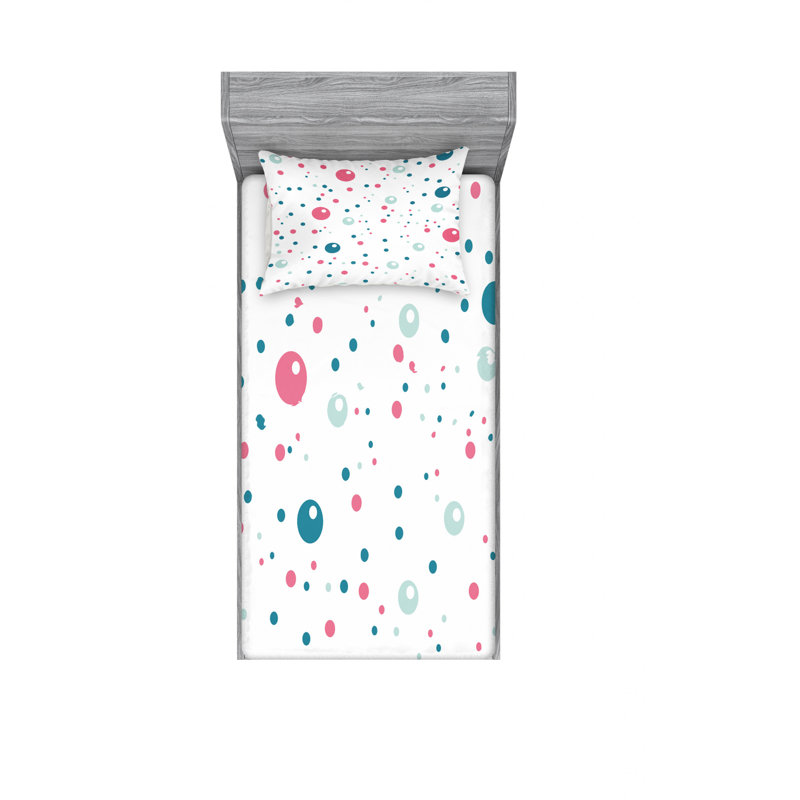 Microfiber Abstract Sheet Set, Twin Sheet Set with Fitted Sheet