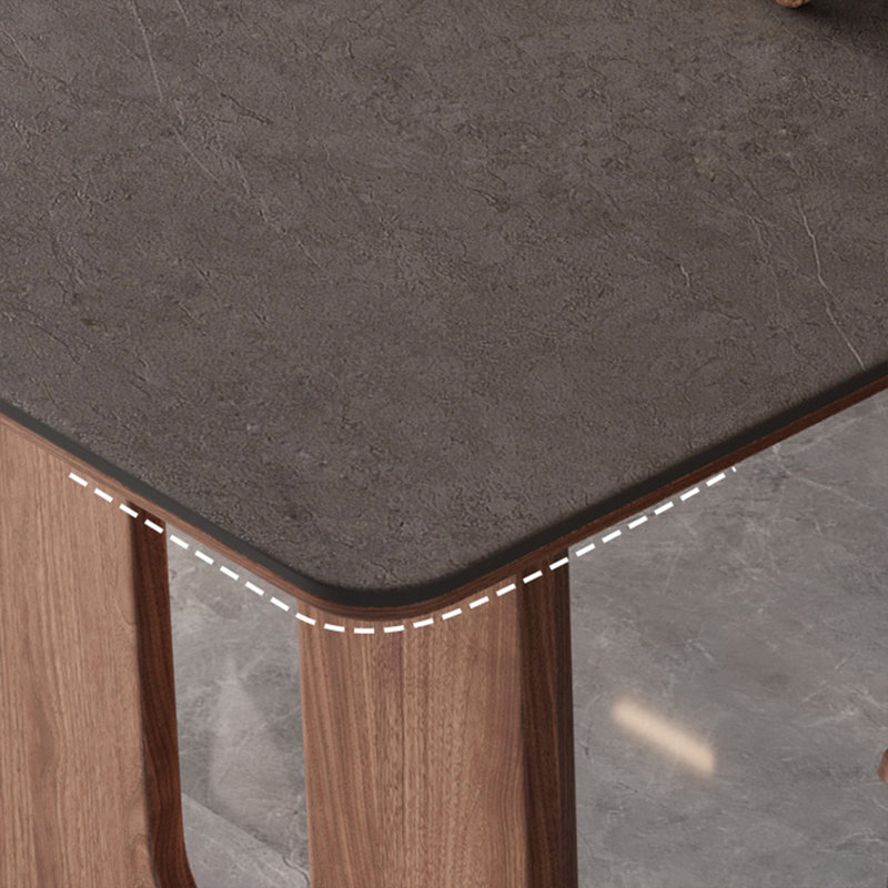 Simple Modern Rectangular Rock Slab Dining Table, 29.5"H x 55.1"L x 31.5"W