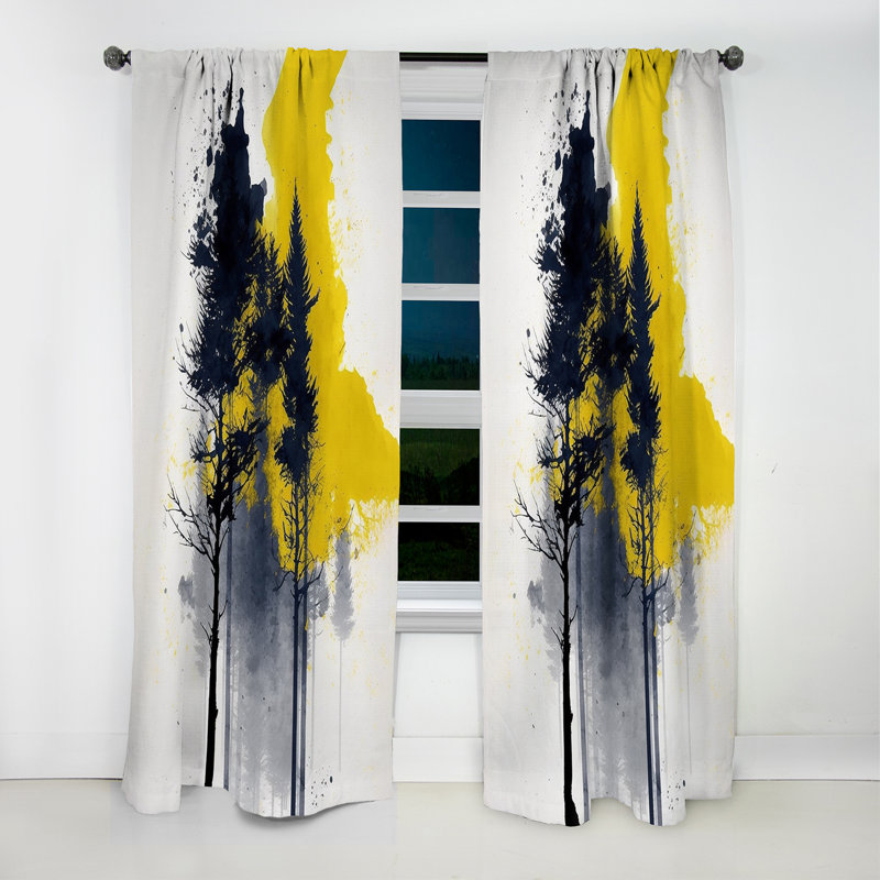Eluan - Rideau d'arbre - Rideau occultant à motif floral - 1 panneau, L 52 po x L 120 po