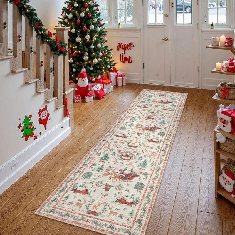 Tapis de couloir pour salle de bain Christmas, E