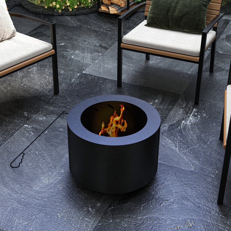 Foyer d'extérieur sans fumée 19 po. Avec foyer au bois en acier inoxydable portable. Pour cour, patio, pique-nique, camping. Fumée noire, fosse de camping basse. Pour