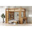 Lit superposé double TG / double avec lit inférieur démontable et bureau, structure de lits superposés en bois massif avec tablettes intégrées et garde-robe, peut être converti en lit mezzanine, naturel-2089579921-2089579924