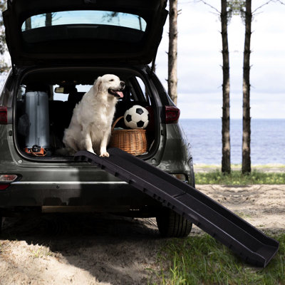 Foldable Pet Ramp For Off-Road Vehicles - Black, And Safe, 90Kg Weight Support, Slip, Convenient Transport & Storage Black Travel Robust , Supports Pets, Slip Design, To Save Space Facilitate