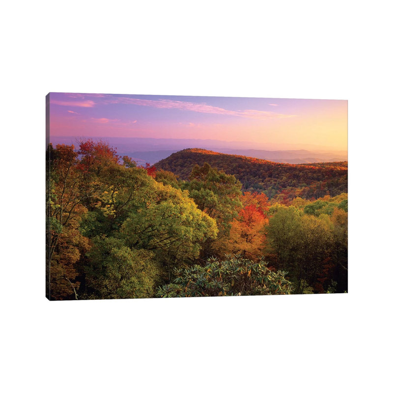 Blue Ridge Mountains With Deciduous Forests In Autumn, North Carolina by Tim Fitzharris - Gallery-Wrapped Canvas Giclée on Canvas