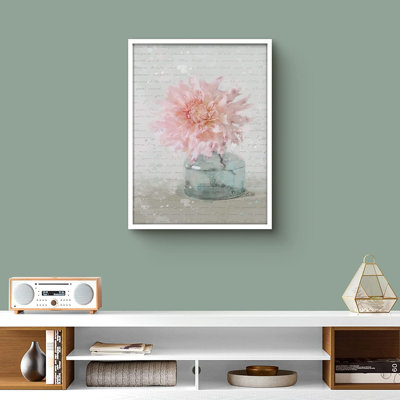 Œillet rose avec texte cursif - impression encadrée