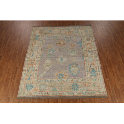 Tapis turc fait à la main mauve Oushak 8 x 10