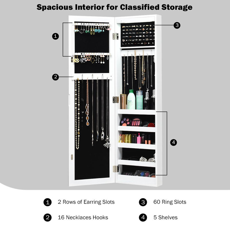 Armoire à bijoux avec miroir Rydel