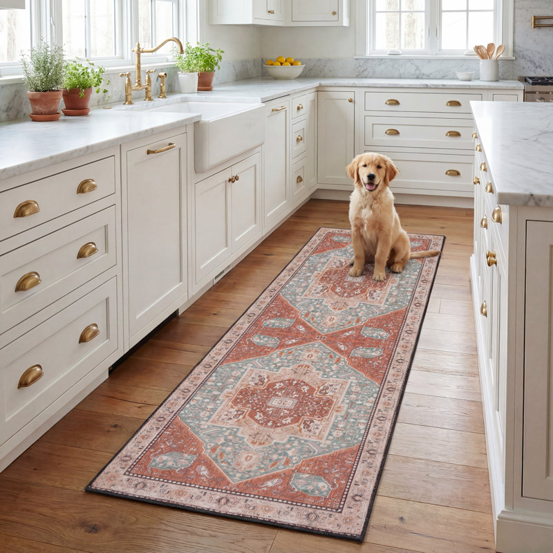 Pashen Performance Machine Washable Oriental Rug, Runner 2'6" x 8'
