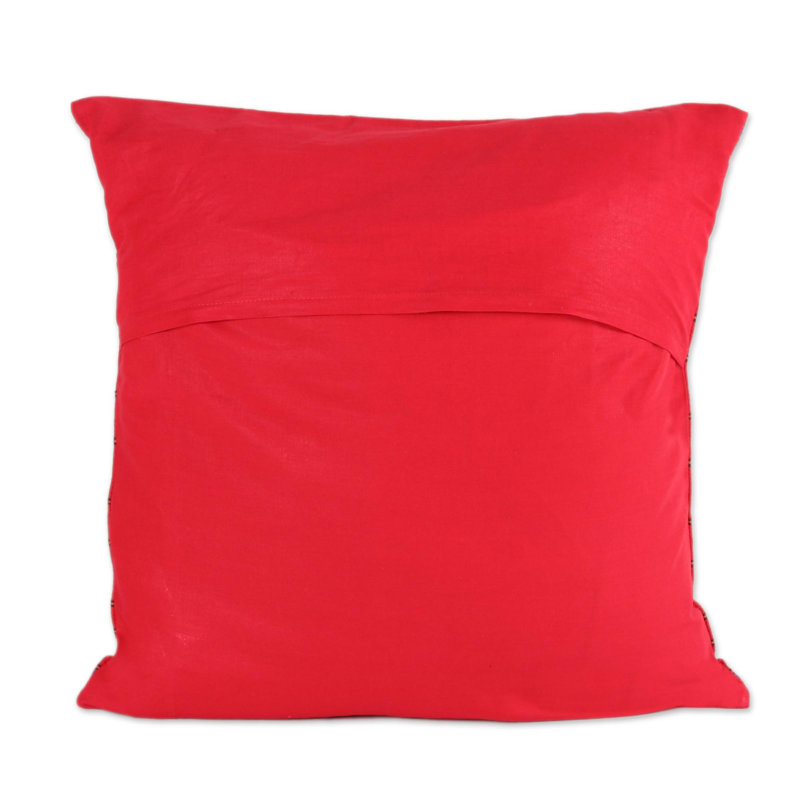 Embroidered Cotton Reversible Pillow Cover