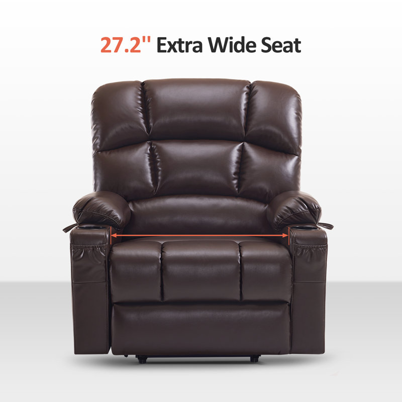 Fauteuil inclinable électrique de 27,2 po Syeda, Brun