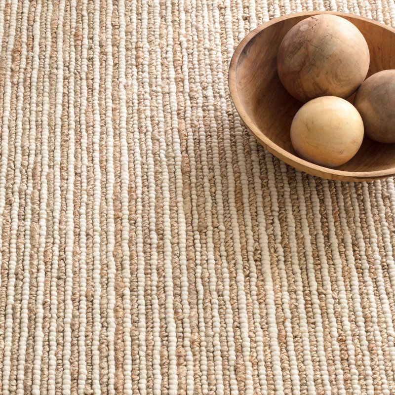 Twiggy Natural Handwoven Wool/Jute Rug, Rectangle 5' x 8'