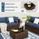 Leisure 7 Piece Rattan Sectional Seating Group with Cushions