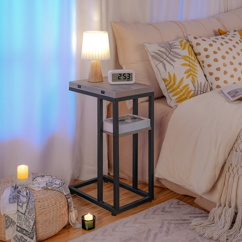 C Shaped Foldable End Table
