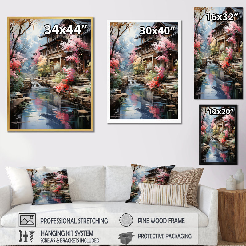 Koome China Silk Road, reproduction d'art sur toile, Cadre flottant noir, H 40 po x l 30 po x P 1,5 po