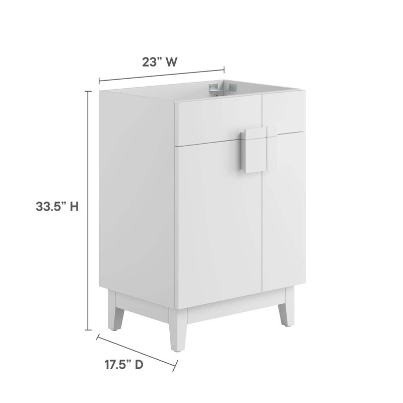 Miles White 24" Particleboard Bathroom Vanity Cabinet