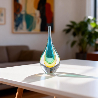 Hand-Blown Glass Sculpture Decoration, Paperweight For Desk, Modern Glass Art Statue Suitable For Decorating Offices, Bookshelves, Dressing Tables, Living Room Coffee Tables, And Fireplace Mantels