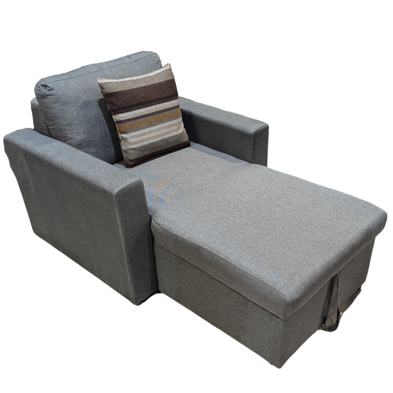 Chaise longue avec rangement Niswger, Gris