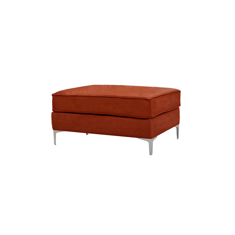 Georgio 93cm Wide Velvet Rectangle Solid Colour Ottoman, Rust