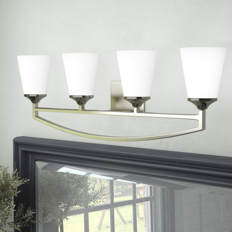 Hanford Four Light Wall / Bath from Generation Lighting , Brushed Nickel, Yes