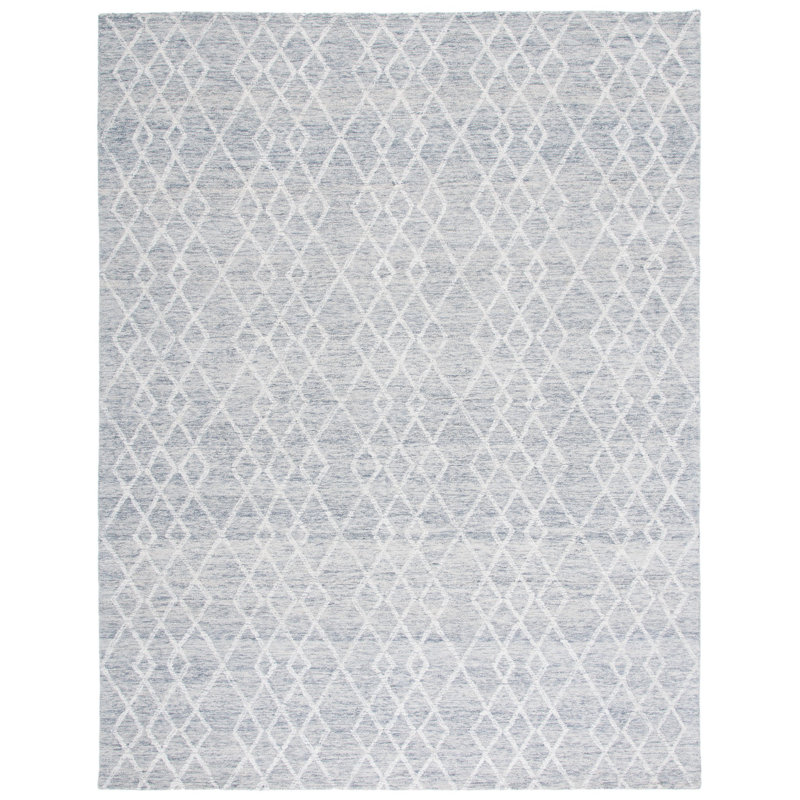 Tapis géométrique en laine et en coton touffeté à la main Goodwater, Rectangle 5 pi x 8 pi