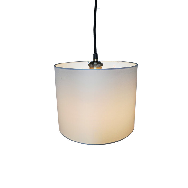 Cylinder Shades Cotton Drum Pendant Shade ( Screw On ), Stone, 20.2cm H x 25.5cm W x 25.5cm D