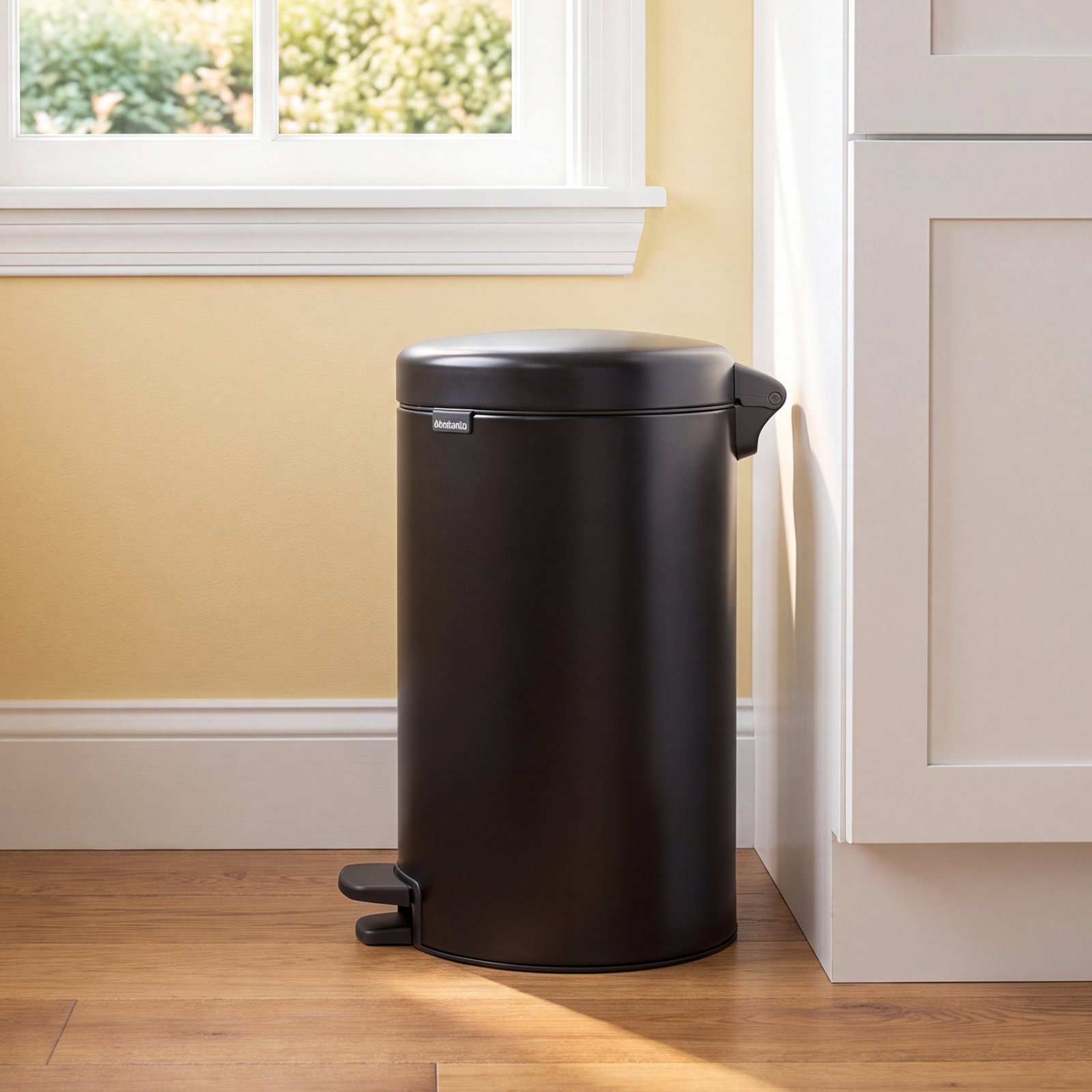 Brabantia Newicon 1.3gal Step-On Can, Matte Black