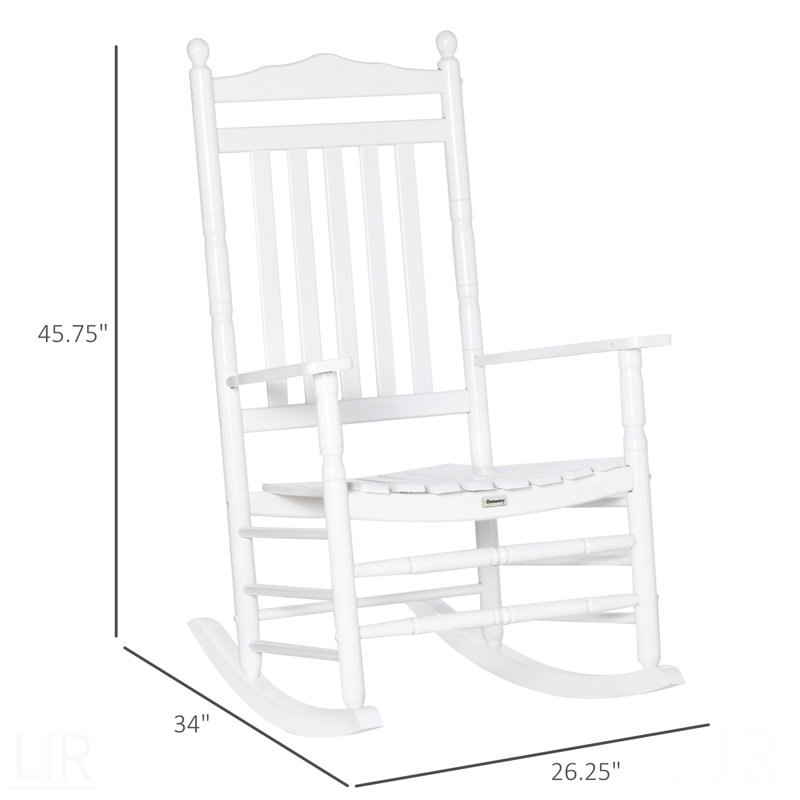 Chaise berçante à haut dossier Traditional, Blanc