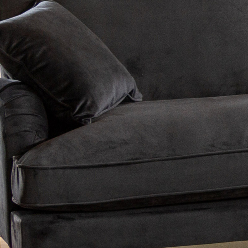 Fabiola Velvet Sofa, Black, 3